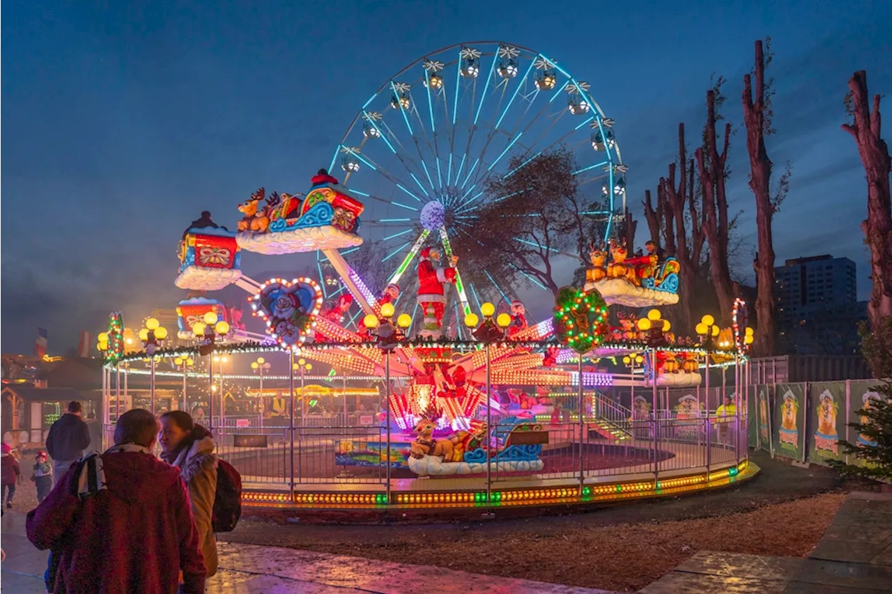 Gondel löst sich am Riesenrad der Winterwelt in Berlin