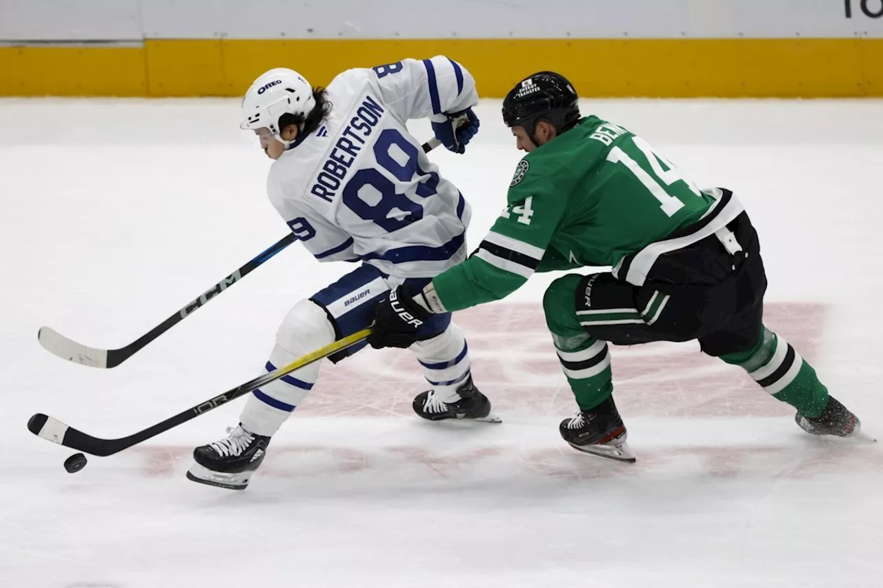 Maple Leafs Beat Stars, Robertson Scores Against Brother