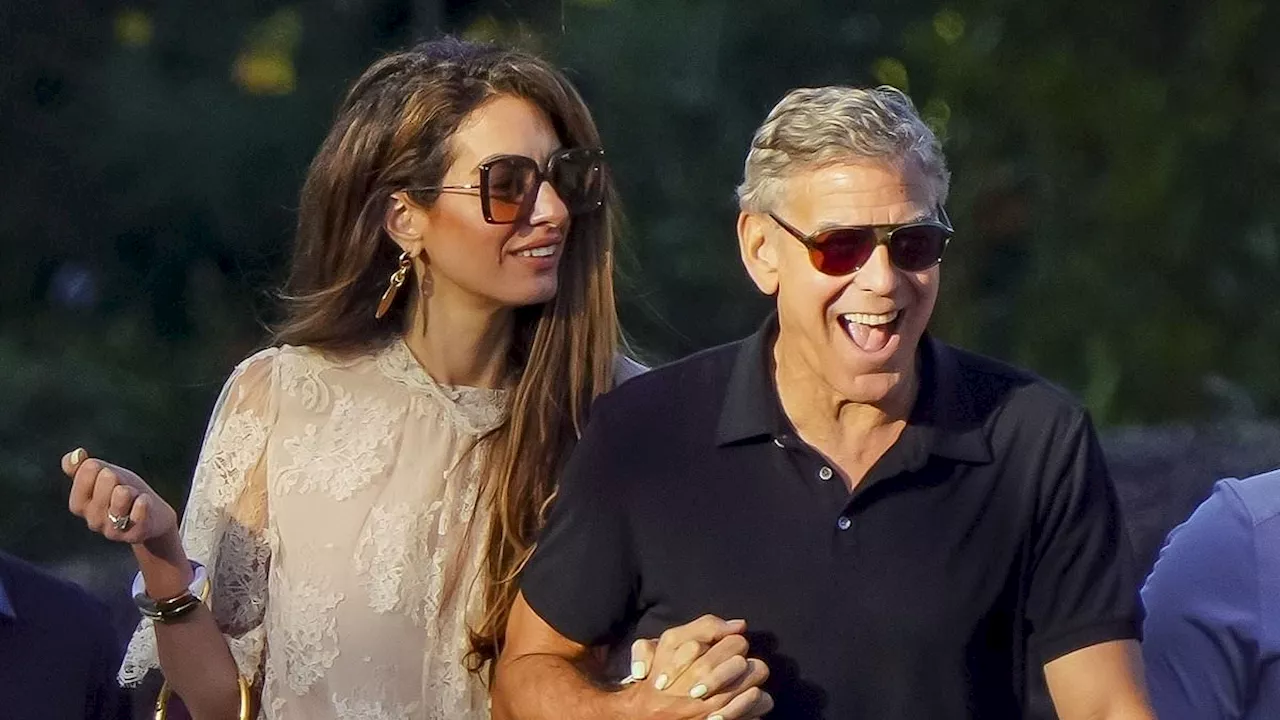 Amal Clooney stuns in tiny hotpants during romantic St Tropez lunch with George Clooney