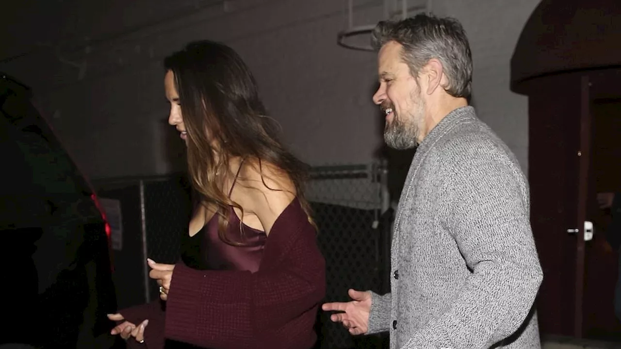 Matt Damon and Luciana Barroso enjoy a gift-filled dinner with friends in Beverly Hills