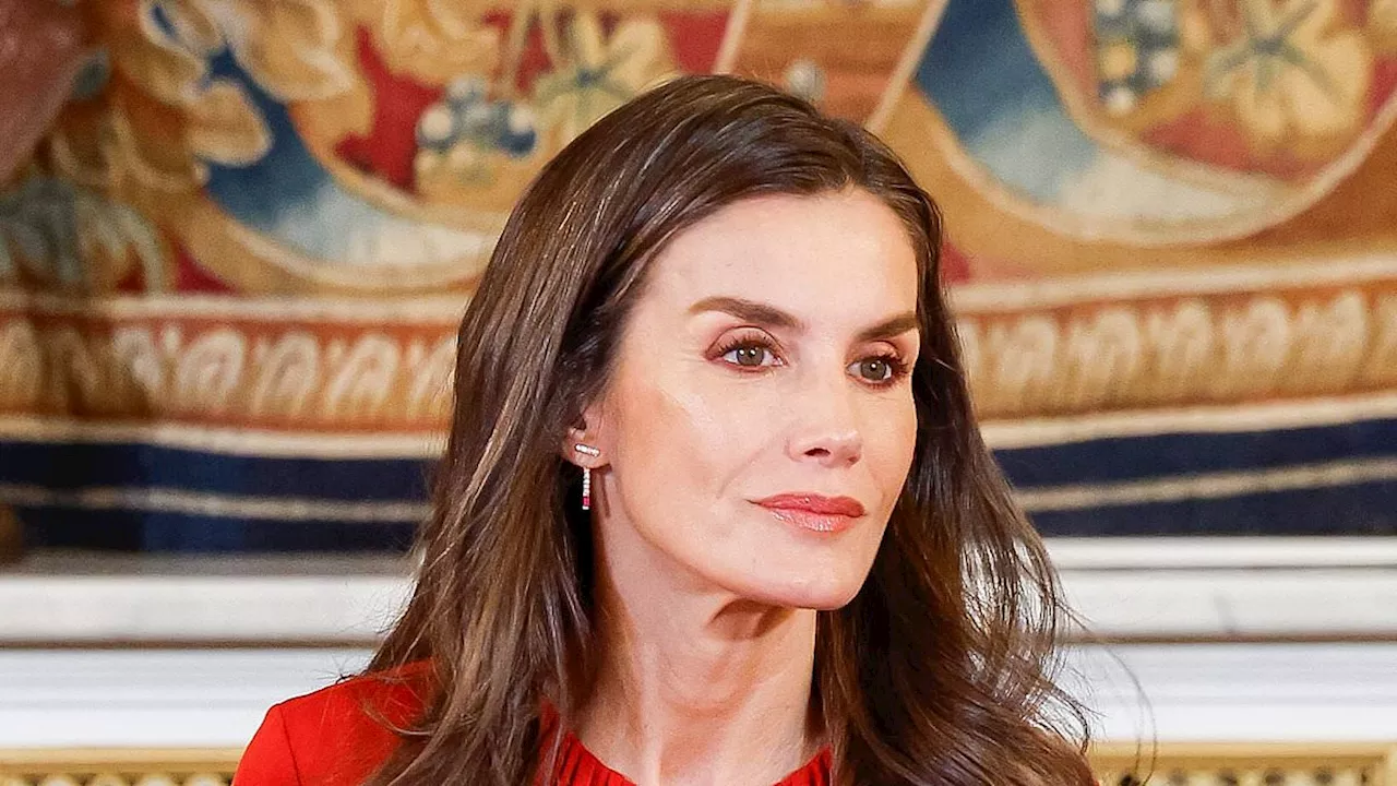 Queen Letizia dazzles in red at Princess Girona Foundation meeting