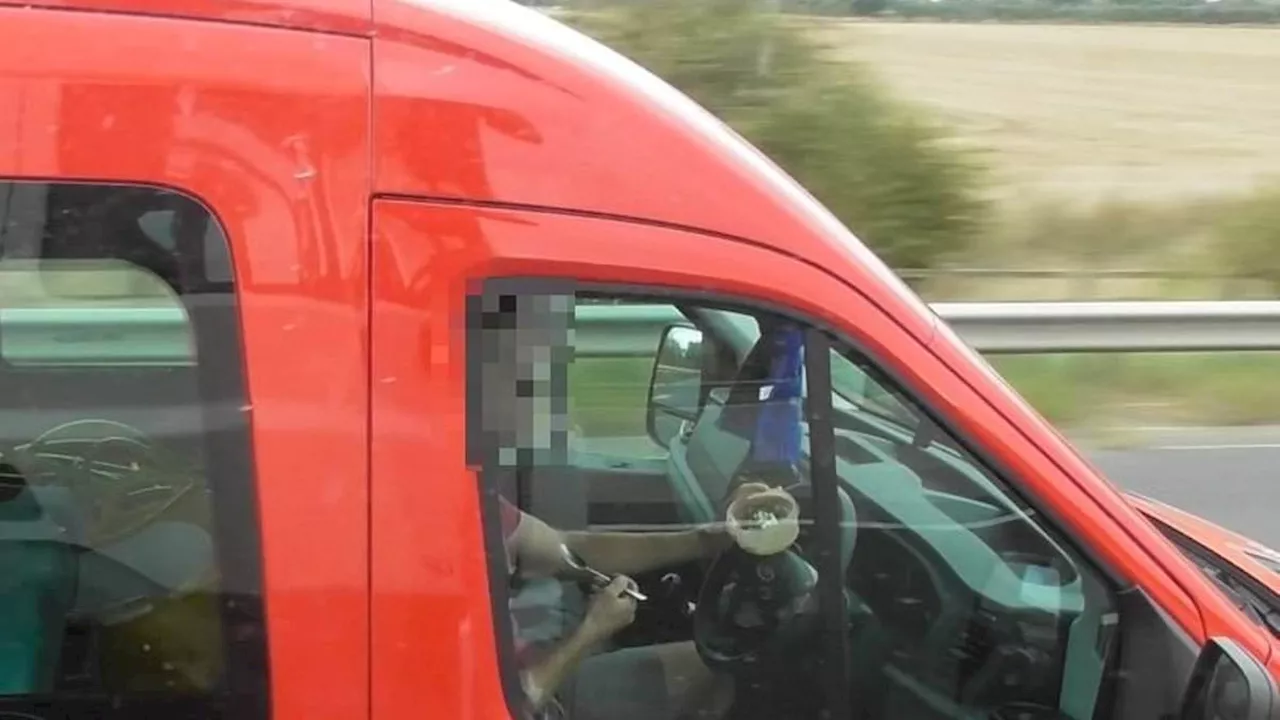 Truckers Caught Eating Cereal, Texting, and Swearing at Cops in UK Motorway Crackdown