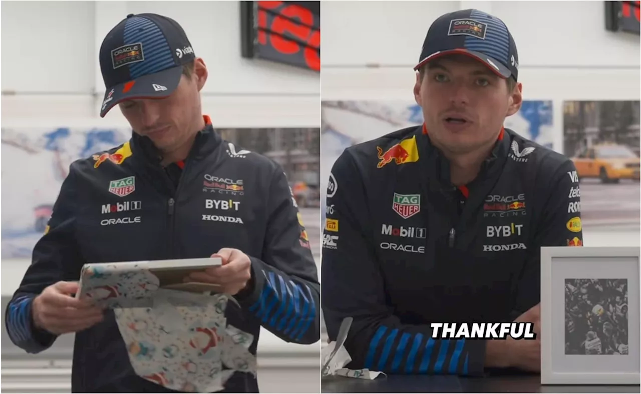 Max Verstappen recibe de regalo de Navidad cuadro de Checo Pérez; dedica emotivas palabras al mexicano