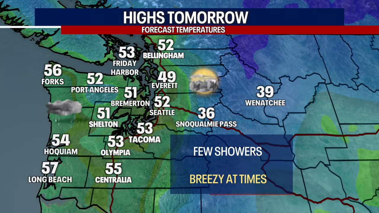 Seattle Weather Forecast: Mild Temperatures and Showers Expected