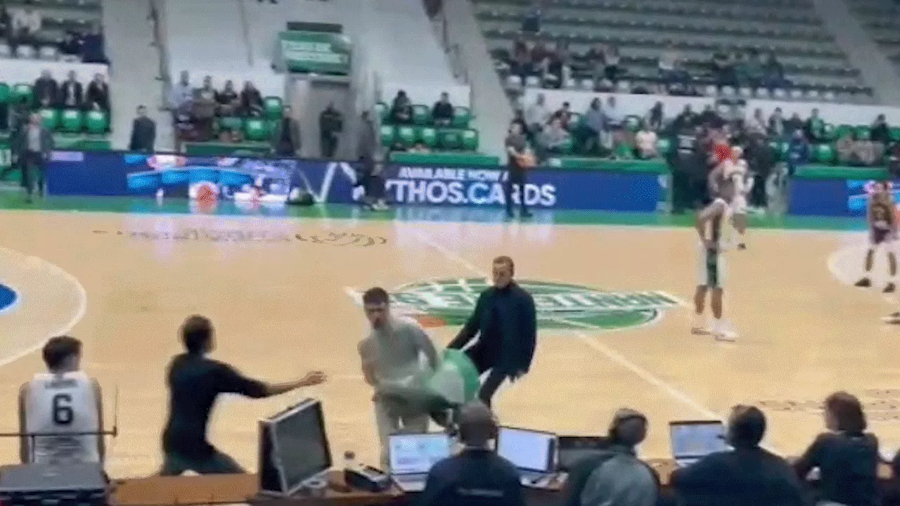 Palestinian Flag Protesters Disrupt Basketball Game in France