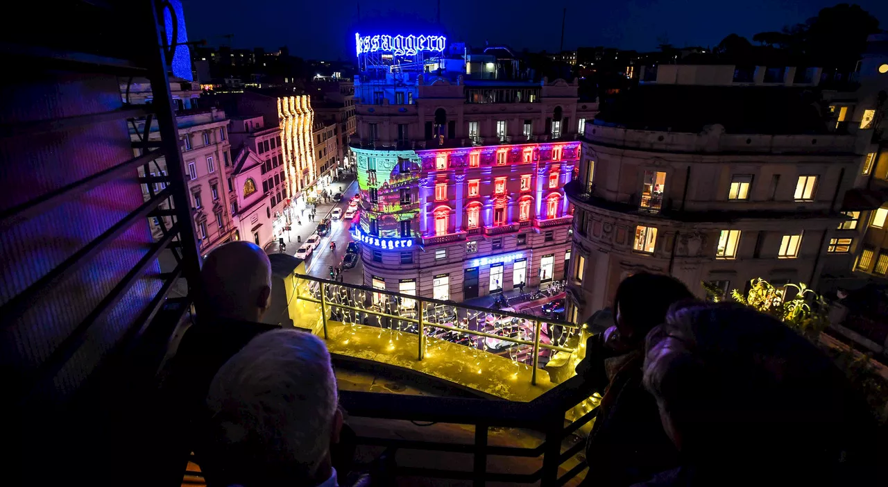 Video mapping al Messaggero (foto Paolo Caprioli/Ag.Toiati)