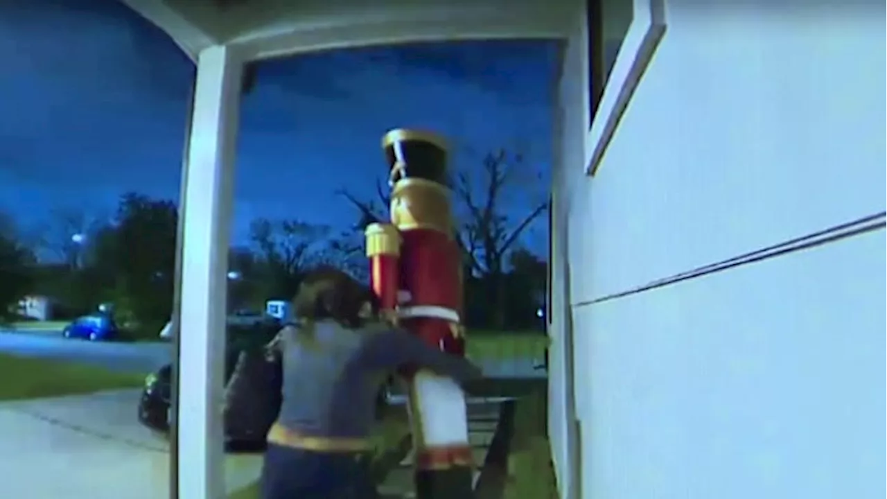 Doorbell video captures woman steal life-size Nutcracker decoration