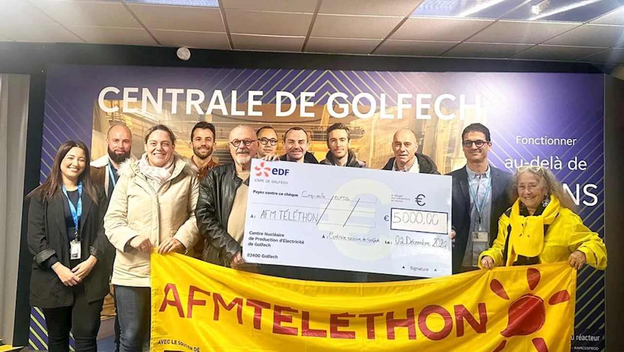 EDF Golfech SoutIENT l'AFM Téléthon avec un Don de 5 000 €