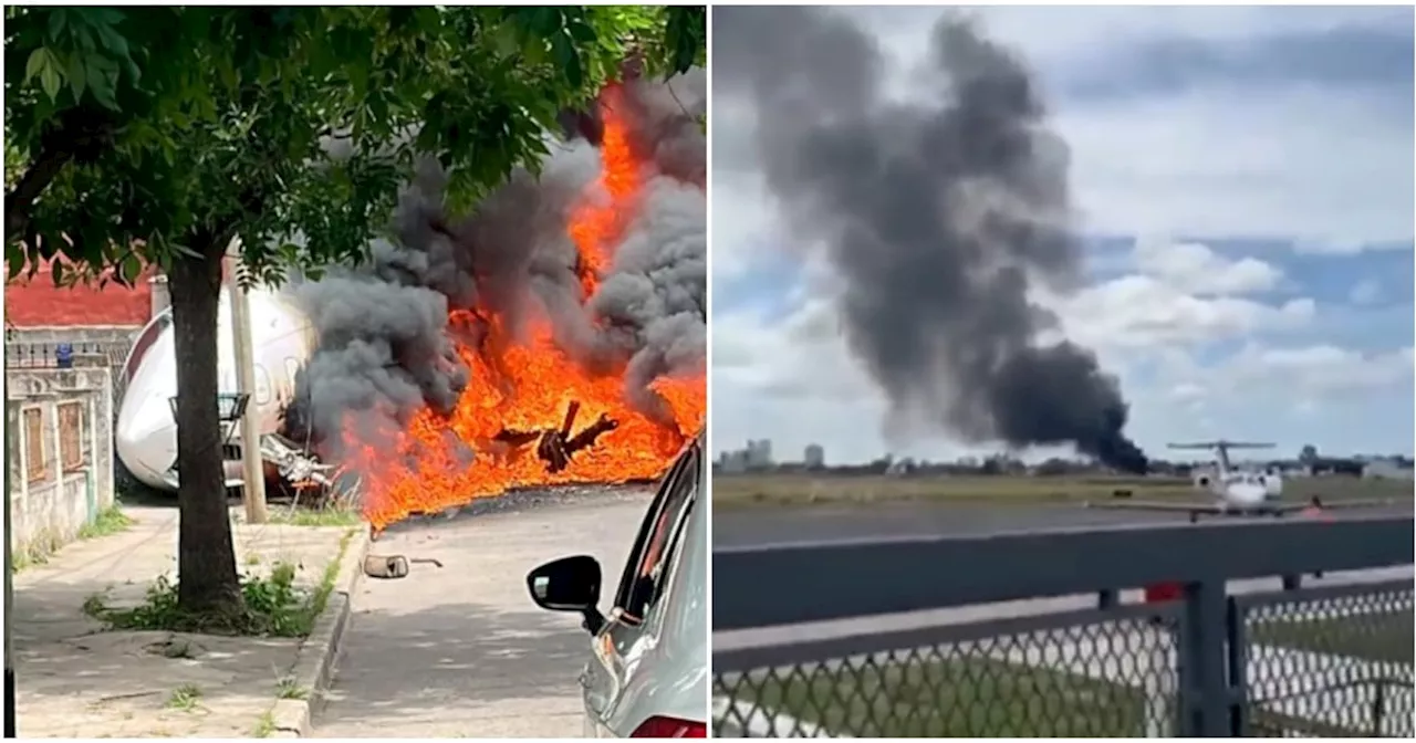 Avión Privado Explota tras Salir de la Pista en Buenos Aires