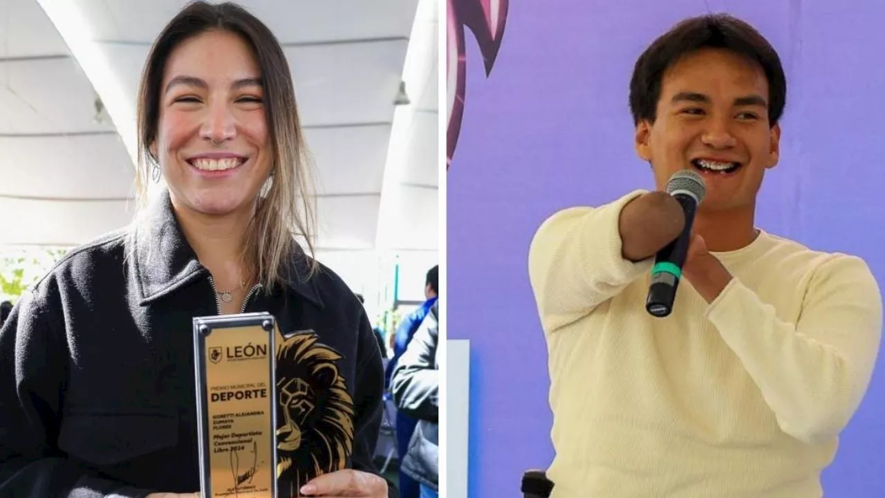 Premia León a los deportistas Ángel de Jesús Camacho y Goretti Zumaya