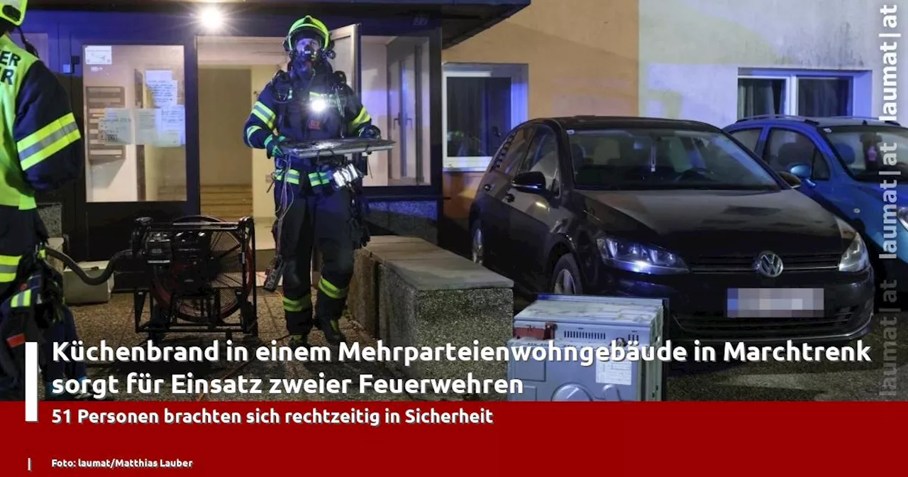 K�chenbrand in Mehrfamilienhaus in Marchtrenk