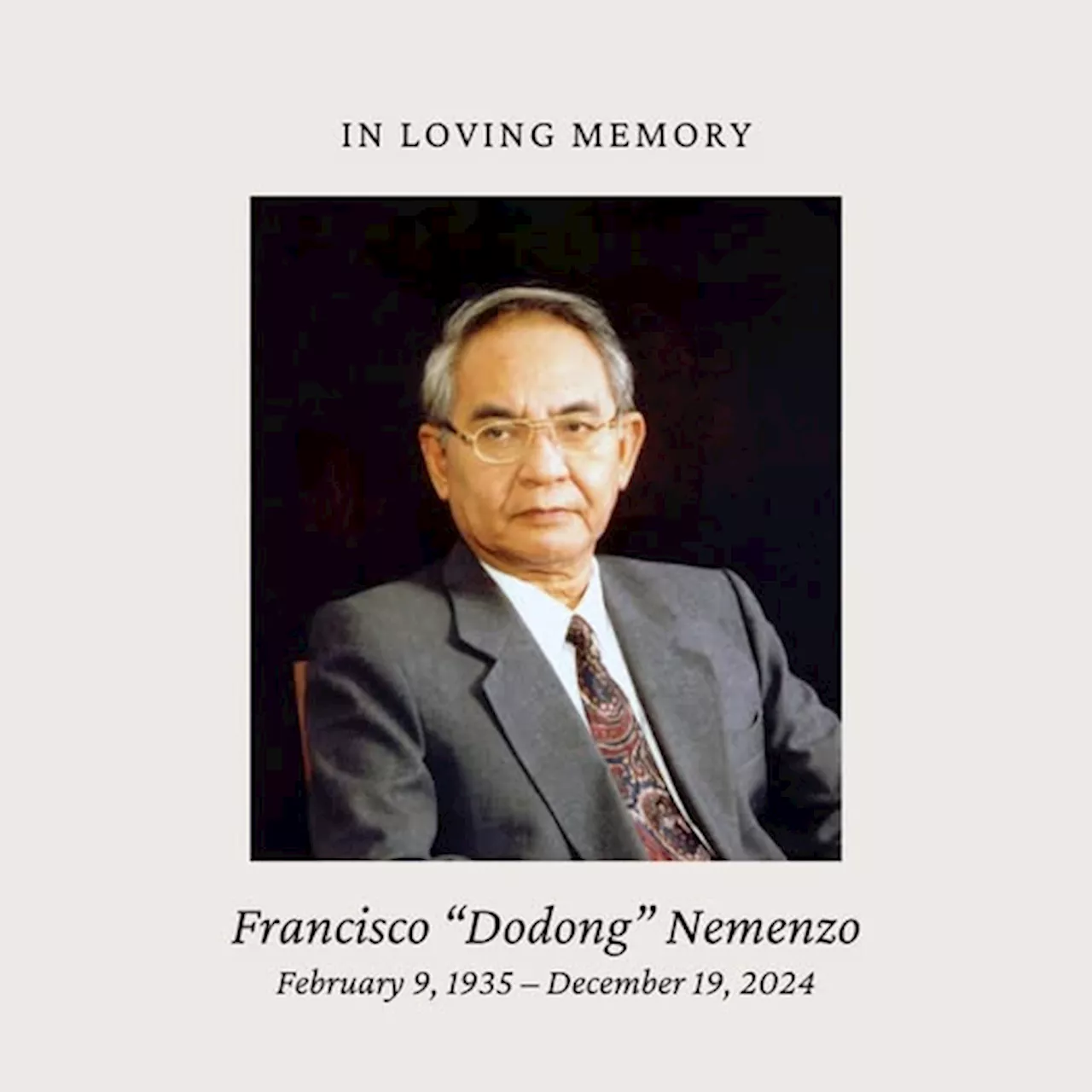 Former UP president Dodong Nemenzo dies