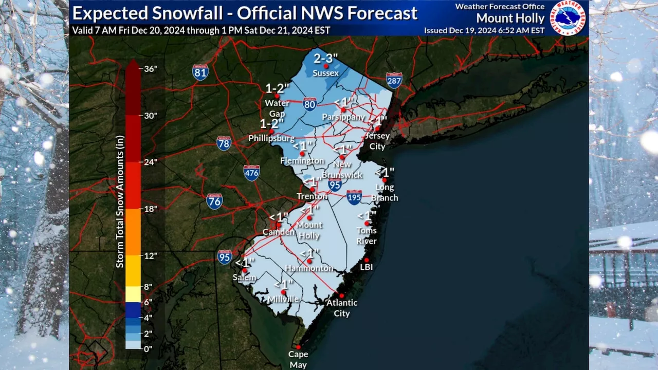 New Jersey to See Snow and Bitter Cold Weekend