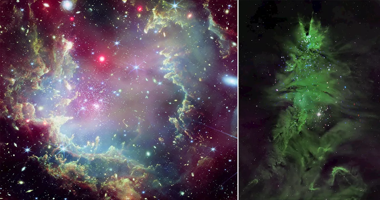 Cosmic Wreath and Christmas Tree Revealed by Chandra and Webb