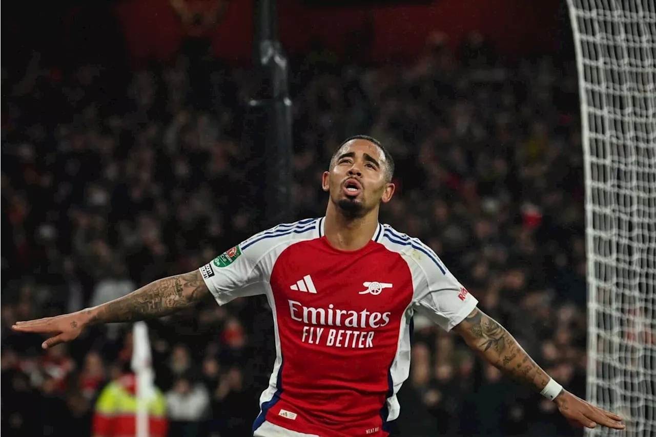 Gabriel Jesus Hat-Trick Sends Arsenal to League Cup Semi-Finals