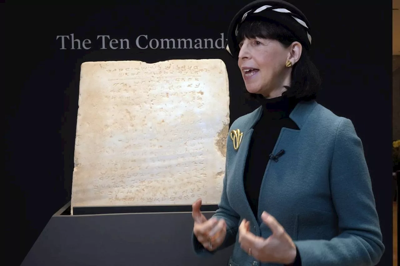 Oldest known stone tablet inscribed with the Ten Commandments sells for over $5M