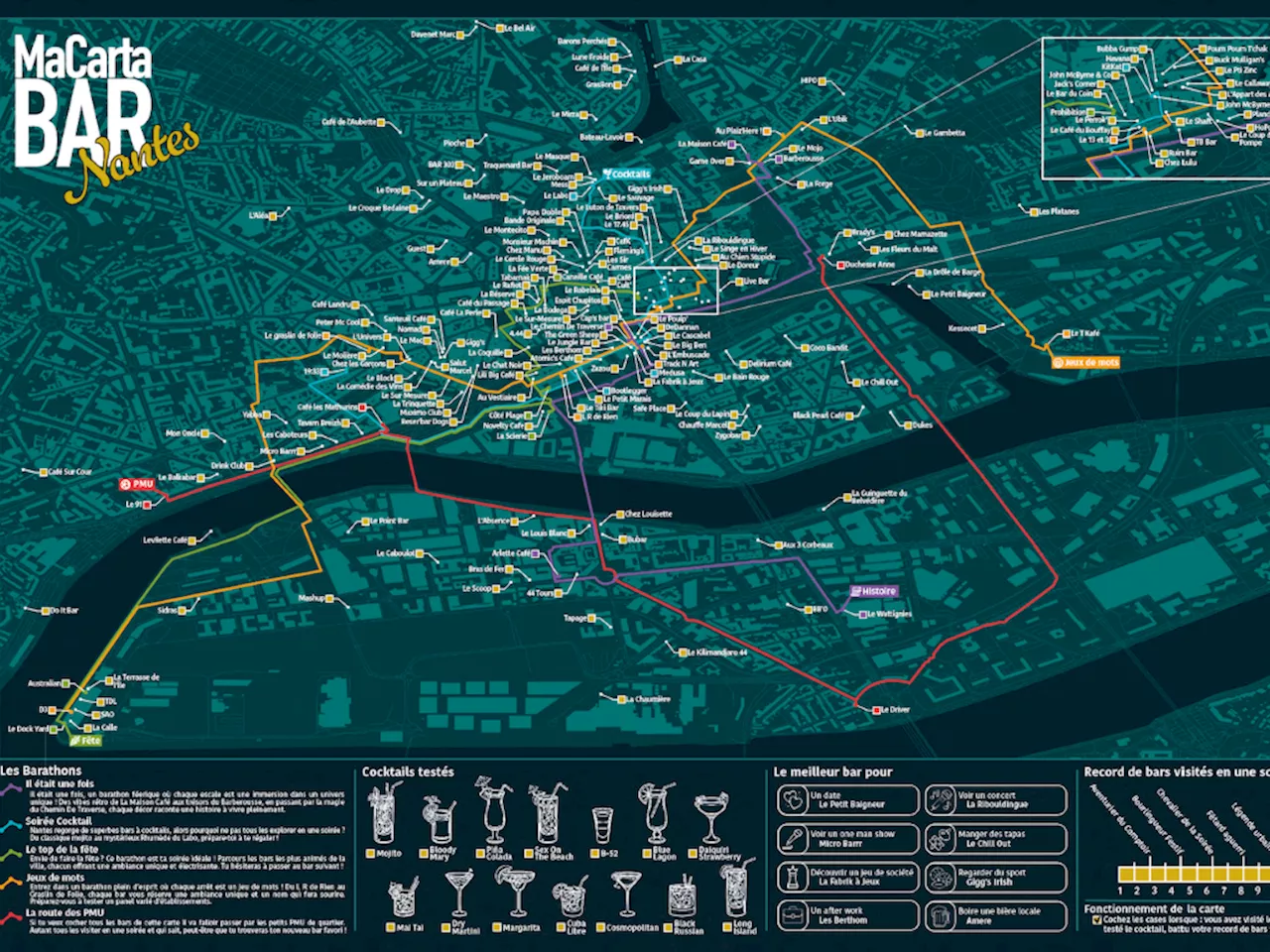 Nantes : une carte pour découvrir et faire la tournée de 187 bars de la ville