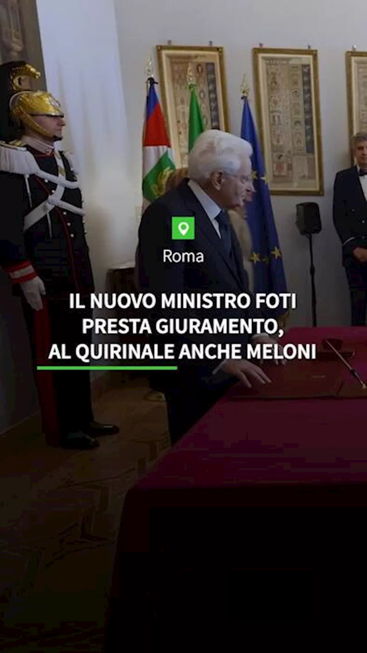 Il nuovo Ministro Foti presta giuramento, al Quirinale anche Meloni