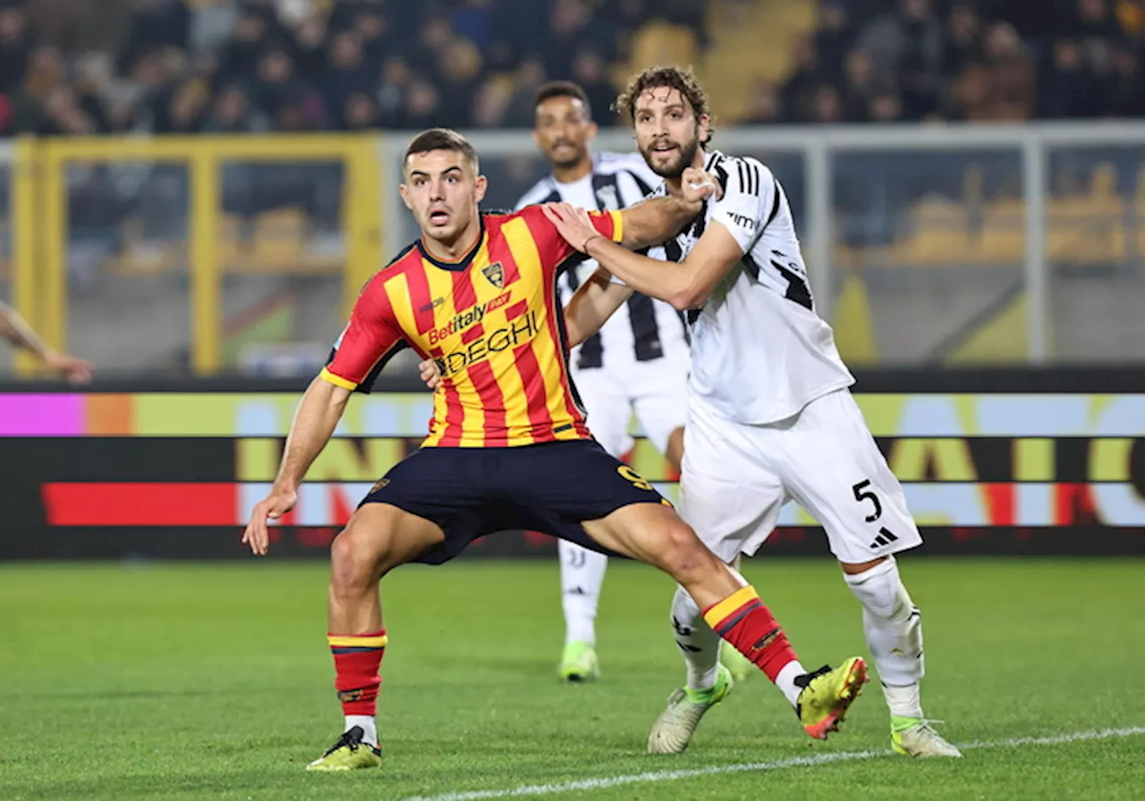 Lecce in gol nel recupero, altro pari per la Juve