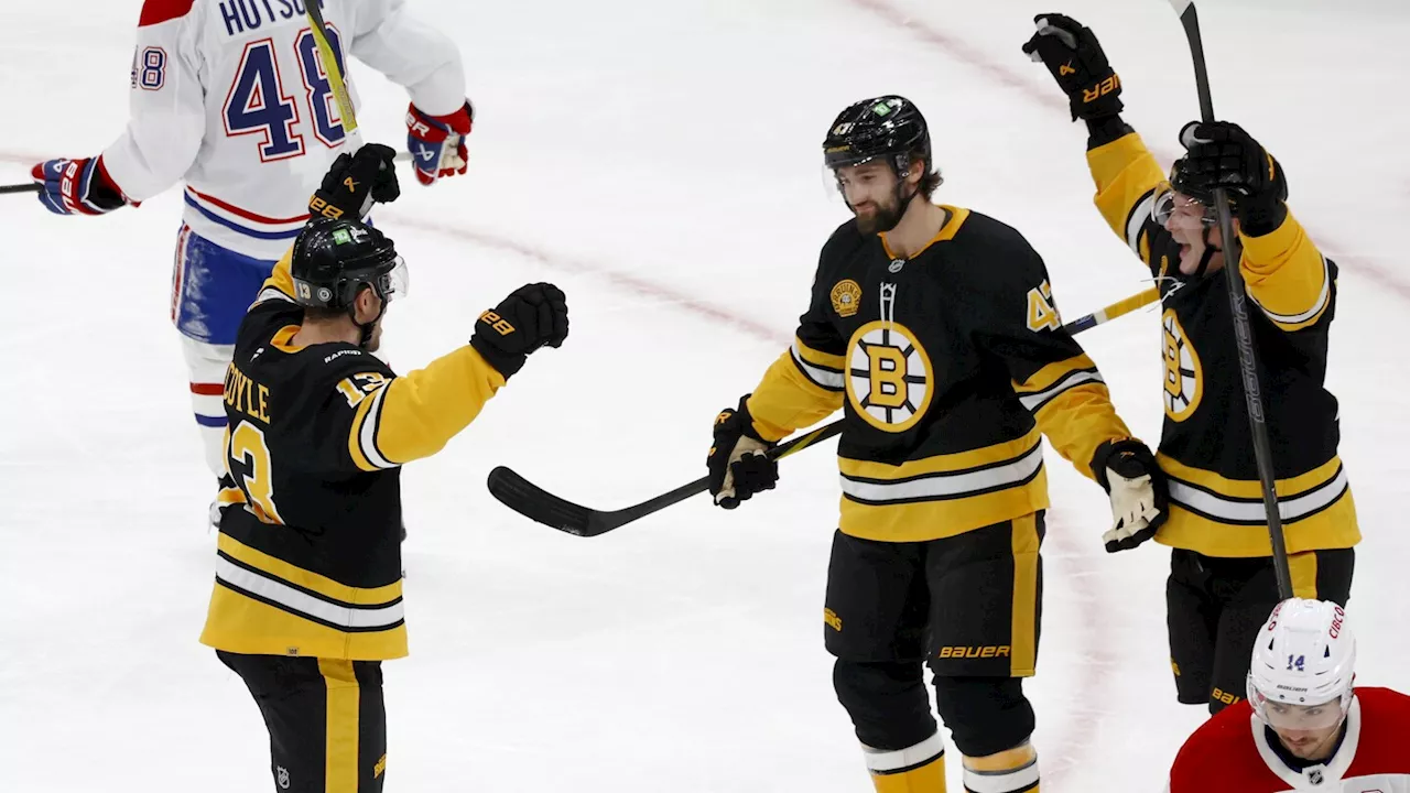 Charlie McAvoy and Charlie Coyle each score twice as Bruins beat Canadiens on 100th anniversary