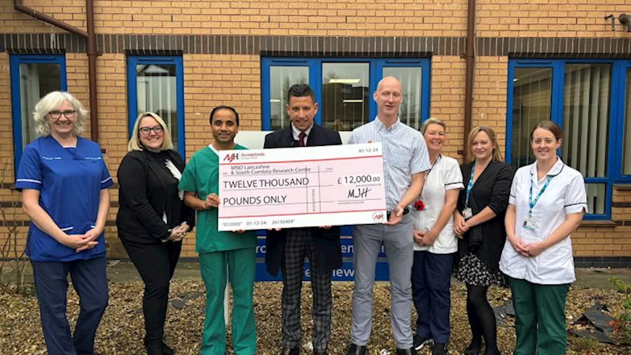 Fulwood accountants donate £12,000 to Royal Preston Hospital motor neurone research