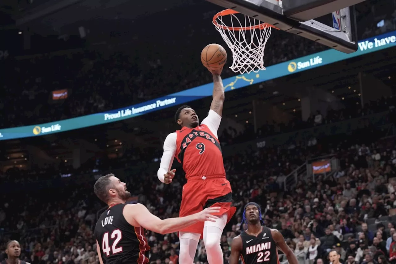 Canadian RJ Barrett stays hot at home, scores 37 to lead Raptors past Heat 119-116