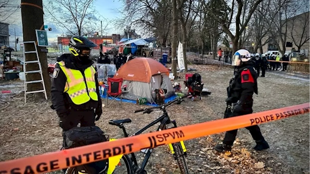 Montreal police move in to dismantle part of homeless encampment east of downtown