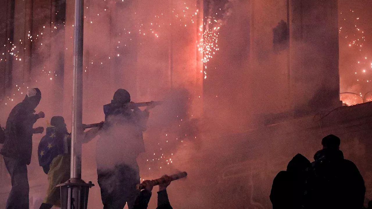 Georgia Police Use Tear Gas as Thousands Protest Against Government