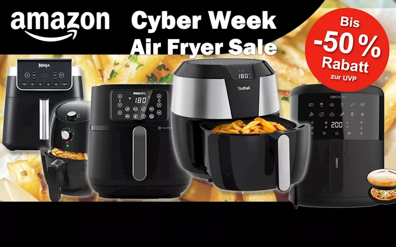 Airfryer Mega Cyber Monday Deals im Amazon Sale: Schnapp dir jetzt Heißluftfritteusen mit bis zu 50% Rabatt –