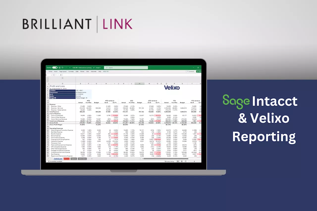 Brilliant Link, Velixo partnership transforms reporting for SA Sage Intacct customers