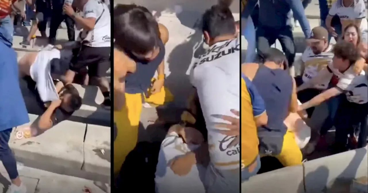 Liga MX: Fans de Pumas tienen brutal pelea entre ellos mismos tras perder ante Monterrey (VIDEO)