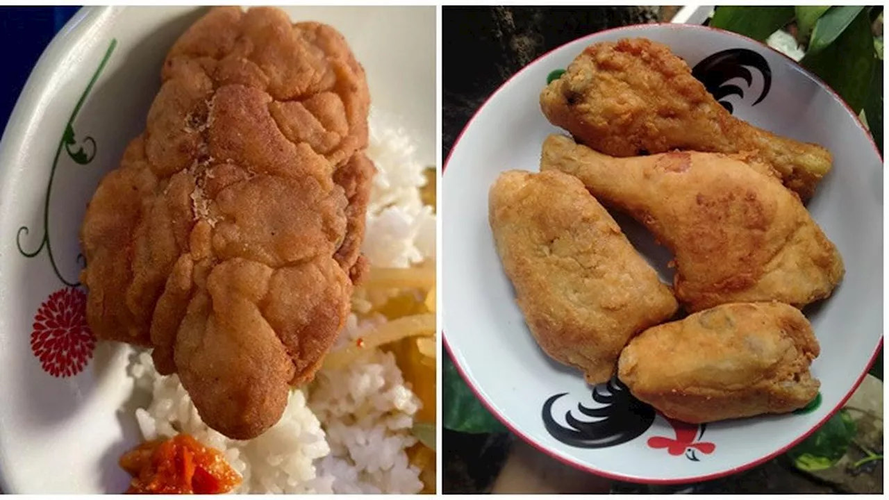 6 Potret Ayam Krispi Seperti Pisang Goreng Ini Kocak, Kulitnya Gagal Keriting