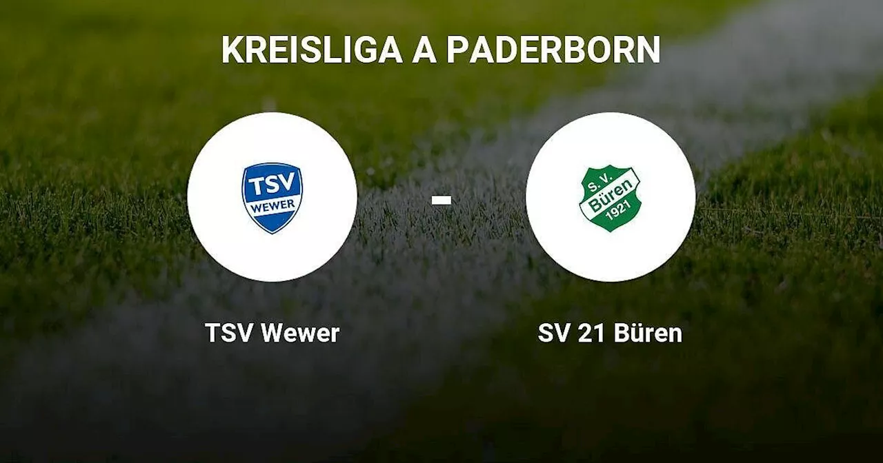 Das Spiel zwischen dem TSV Wewer und dem SV 21 Büren endet unentschieden