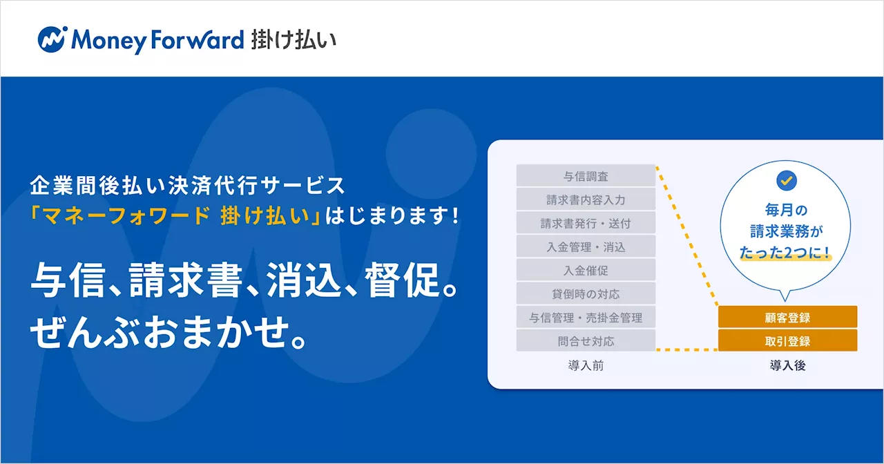 企業間後払い決済を一括代行する『マネーフォワード 掛け払い』を提供開始