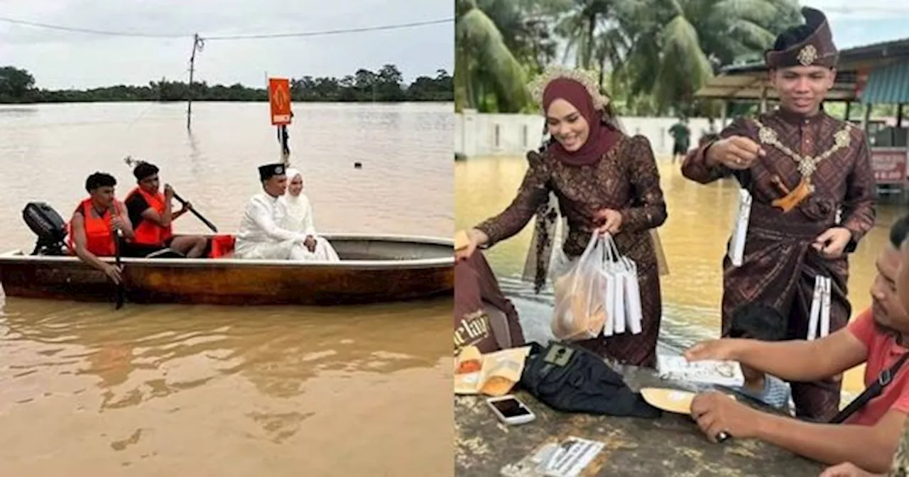 Lepas Berhabis RM20K, Pengantin Akhirnya Agih Lauk Kenduri Kepada Orang Ramai Sebab Banjir