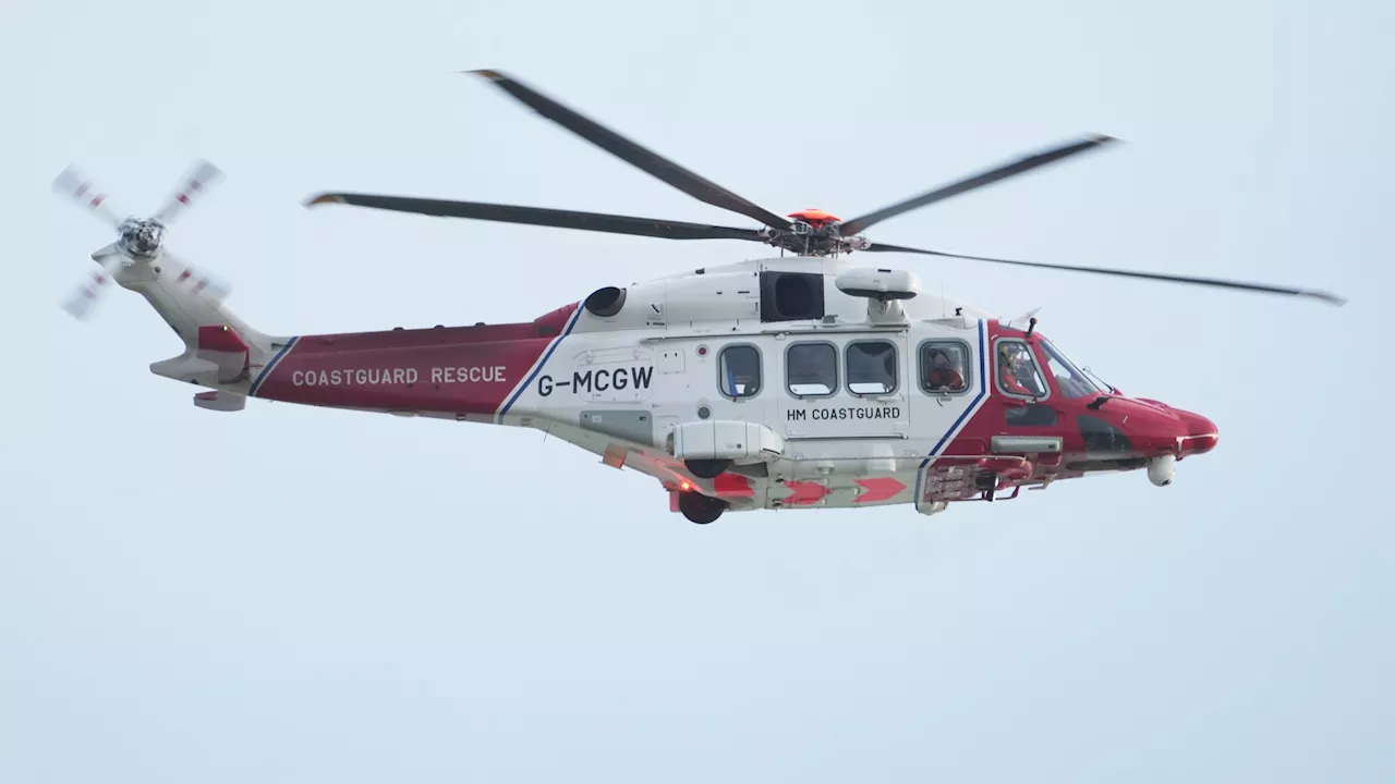 Coastguard Helicopter Search for Man in Distress in Selsey