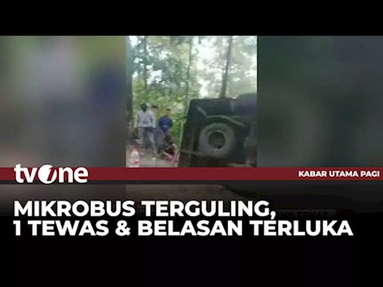 Mikrobus Terguling, Satu Penumpang Tewas