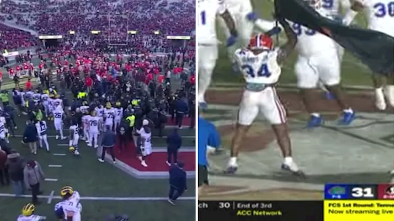 College football rivalries erupt into chaos after postgame flag-planting attempts