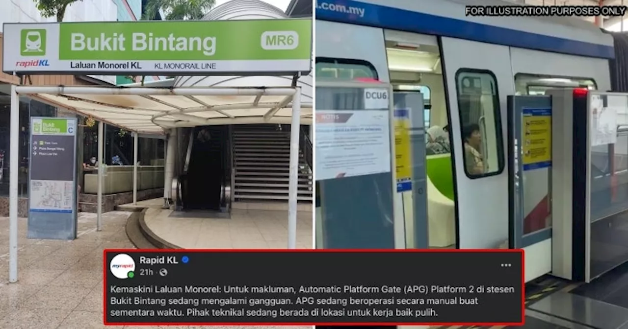 Bukit Bintang Monorail Platform Gates Malfunction Just 2 Days After Rapid KL Announced They're Operational