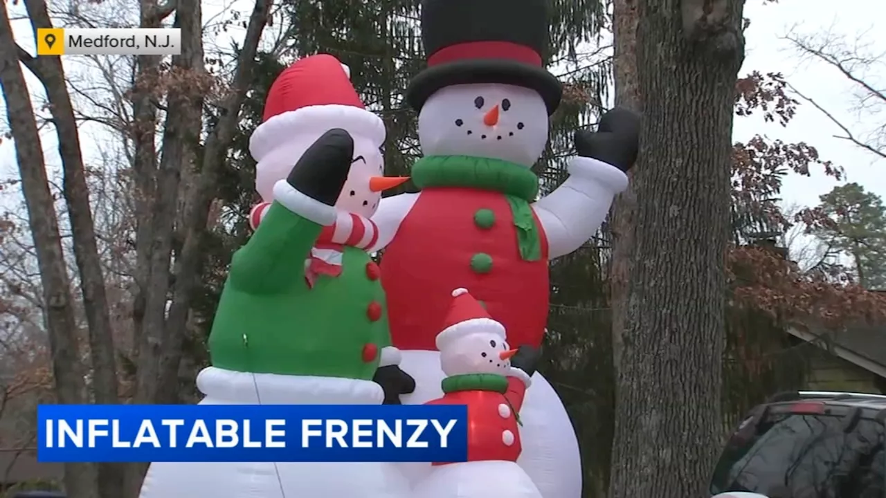 Inflatable frenzy: South Jersey neighborhood transforms into snowman attraction