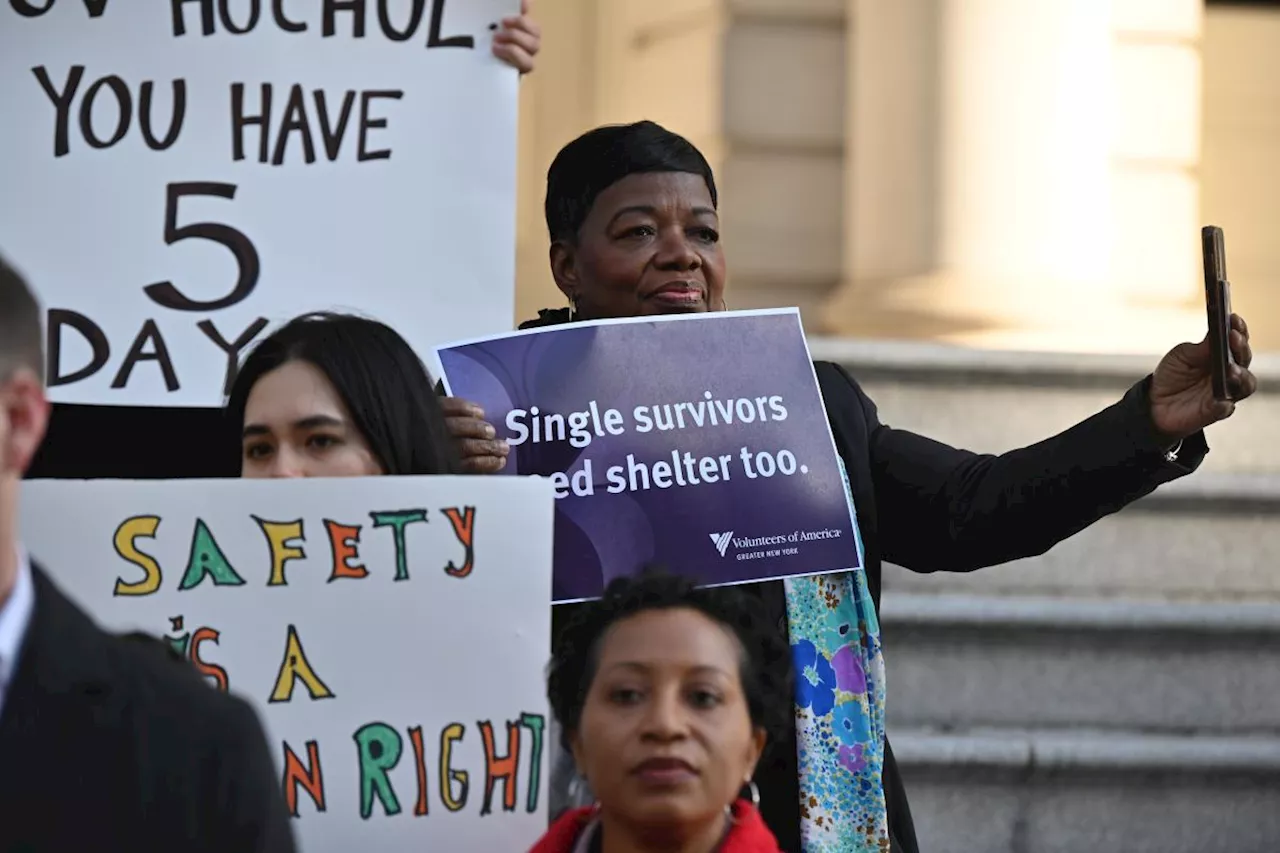 Community organizations call on Hochul at City Hall to sign SAFE Shelter Act into law