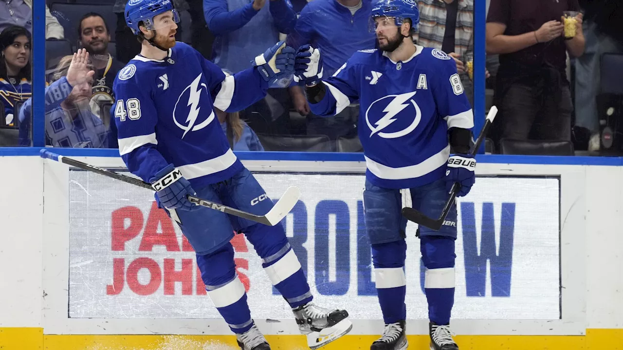 Kucherov has 2 assists as Lightning beat Blues 3-1