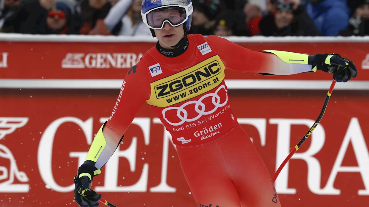 Odermatt remains winless in Gardena after 3rd-place result in super-G, US skier Goldberg 2nd