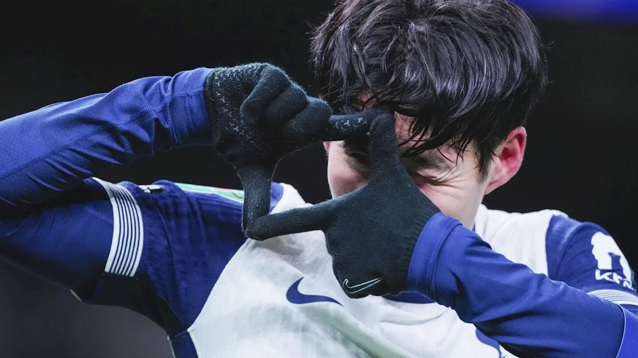 Son scores direct from a corner as Tottenham beats Man United 4-3 in the English League Cup