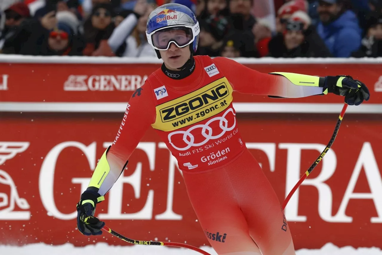 Odermatt remains winless in Gardena after 3rd-place result in super-G, US skier Goldberg 2nd