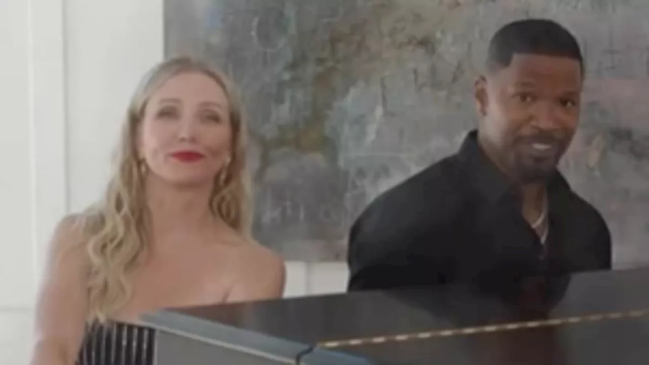 Jamie Foxx jams out with Cameron Diaz to promote Back In Action after being blasted for his white...