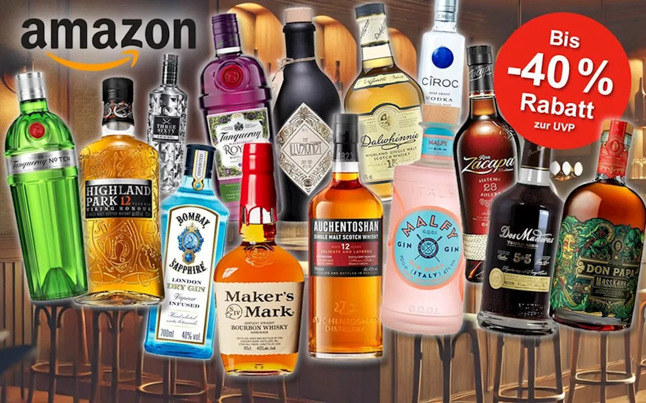 Mega Spirituosen Deals im Amazon Sale: Jetzt noch für kurze Zeit auf Gin, Whisky, Wodka, Rum und mehr bis 40%