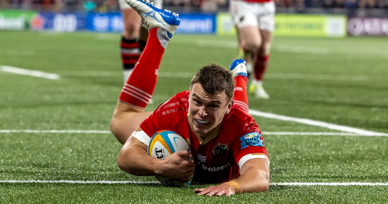 Fantastic Farrell hat-trick snatches win for Munster over 14-man Ulster