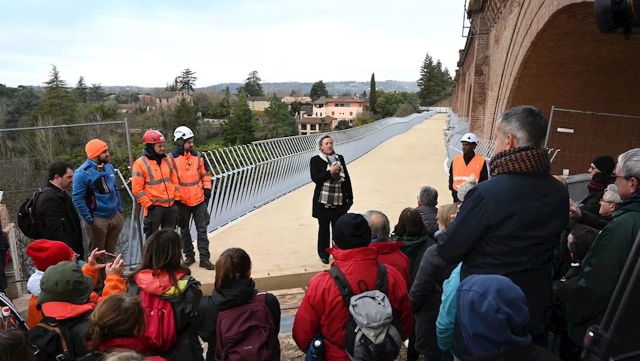 Ce sont les premiers Albigeois à emprunter la passerelle