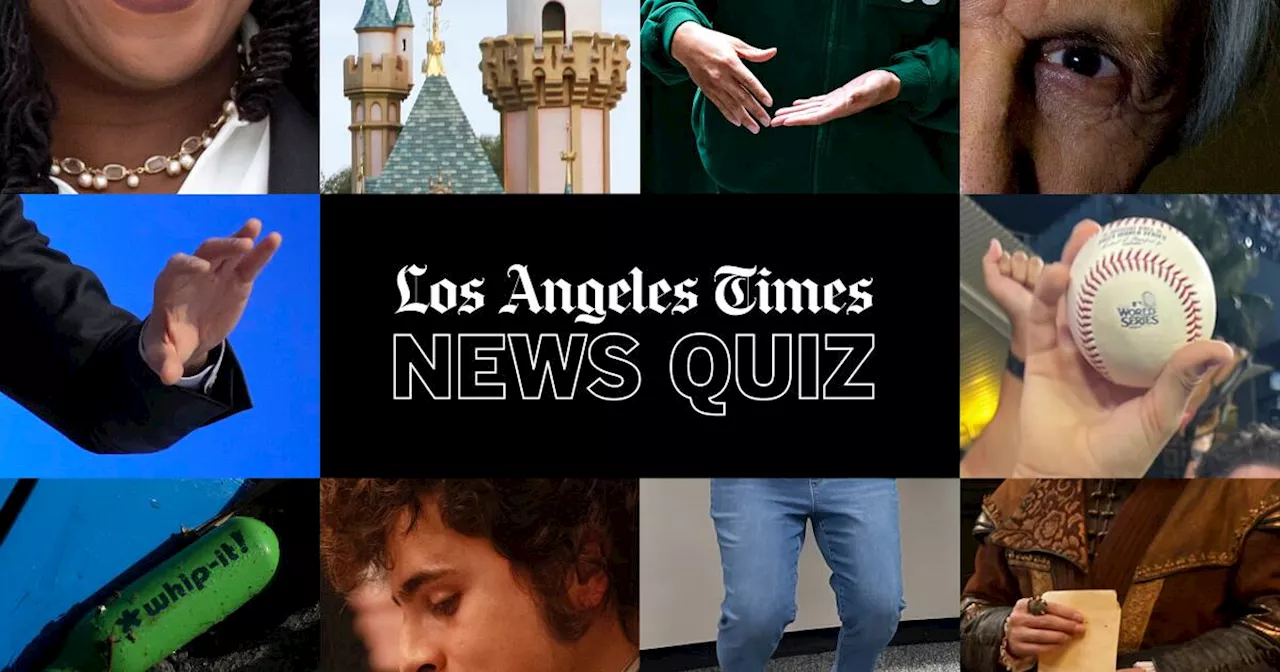 Los Angeles Times News Quiz this week: 'Squid Game' merch, Timothée Chalamet's Oscar buzz